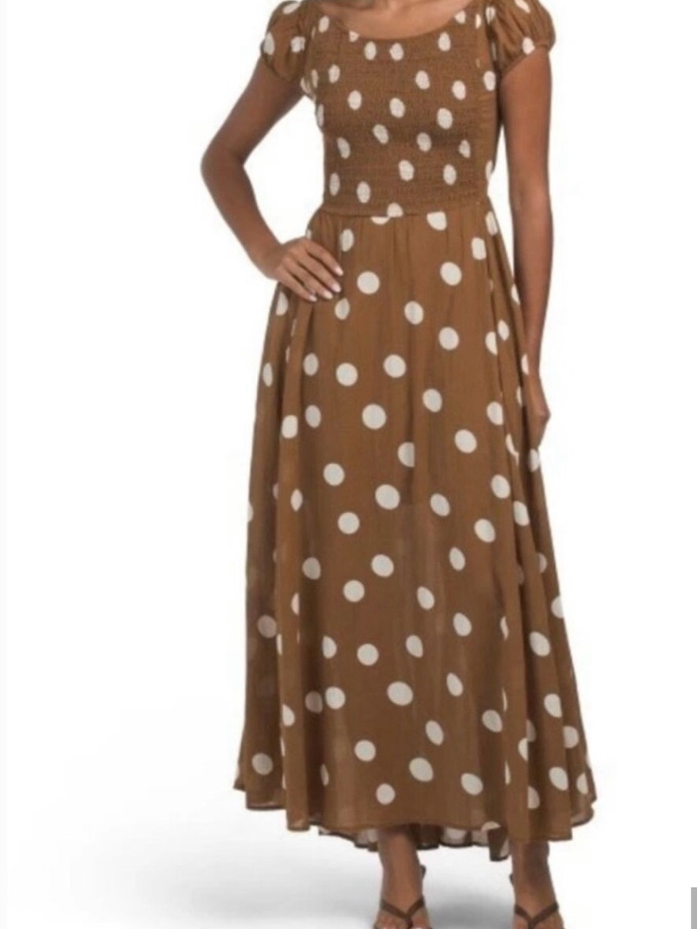 Free People Brown Polka Dot Backless Maxi Dress - Picture 3 of 4